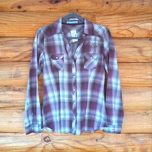 Peral snap western top